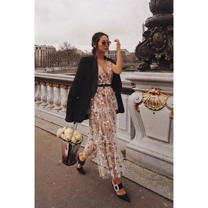 Self Portrait Star Mesh Midi Dress - Worn Once